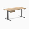 Dual hardwood bundle  standing desk with drawer in white ash space grey legs