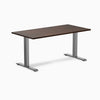 Desky 1500mm rubberwood dark walnut fixed desk in space grey