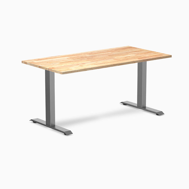 Desky 1500mm rubberwood natural fixed desk in space grey