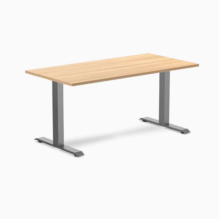 Desky zero melamine desk 1500mm sublime teak with space gray legs