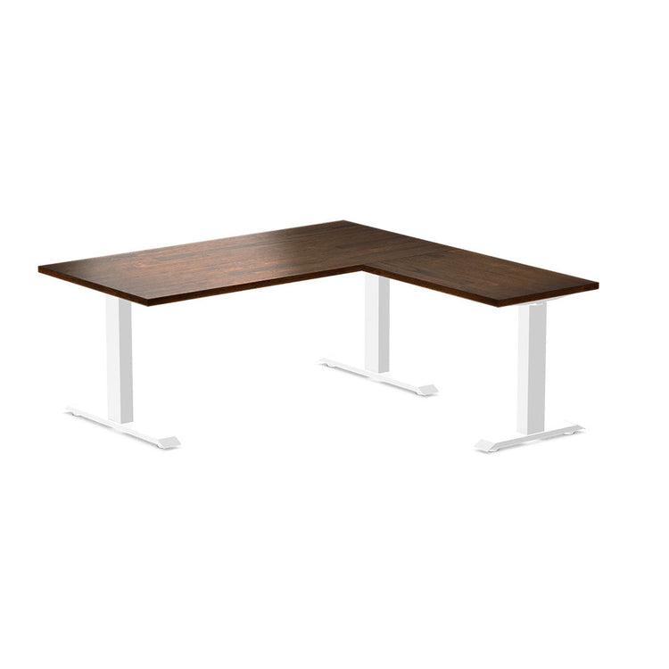 Desky Zero Rubberwood L-Shape Office Desk