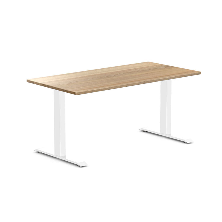 white ash fixed office desk