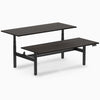 Desky electric Back to Back Round Leg Melamine burnished wood desktop