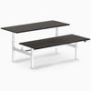Desky electric Back to Back Round Leg Melamine burnished wood desktop