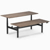 Desky electric Back to Back Round Leg Melamine natural walnut desktop