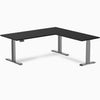 Desky eco L-shape standing desk in black melamine desktop