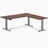 Desky l-shape softwood standing desk in rustic pine