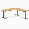 Rubberwood L-shape fixed desk in light oak - Desky