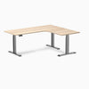 Desky L-shape standing desk classic oak with space grey legs