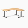 Desky L-shape standing desk select beech with space grey legs