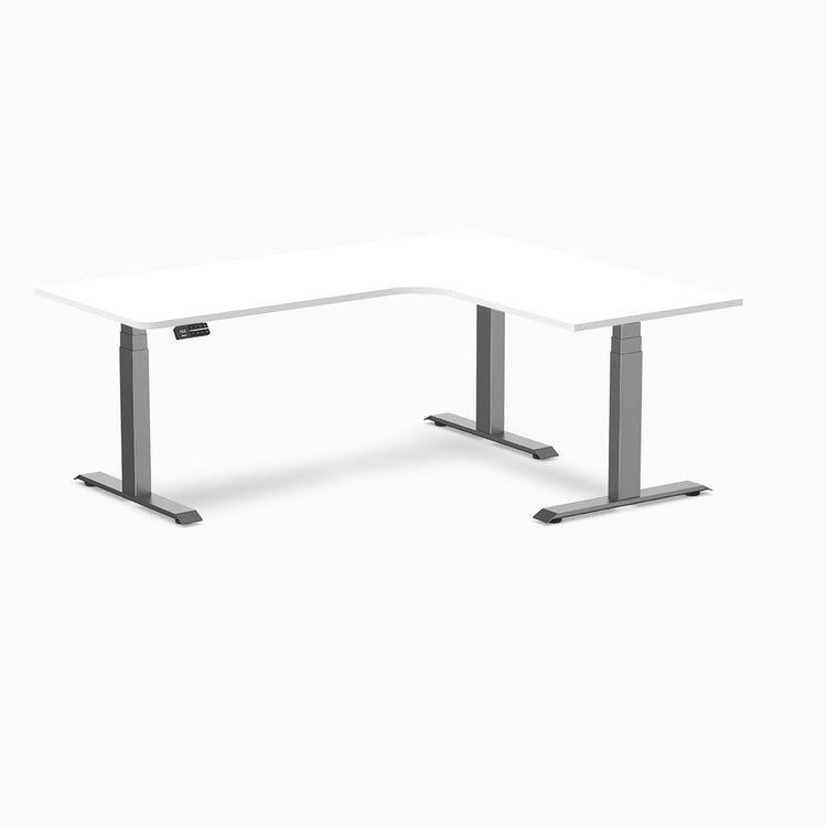 Desky L-shape standing desk melamine white