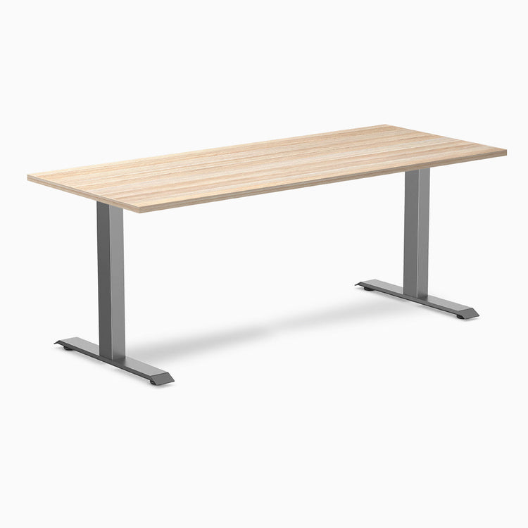 Desky zero melamine desk 1800mm classic oak with space gray legs