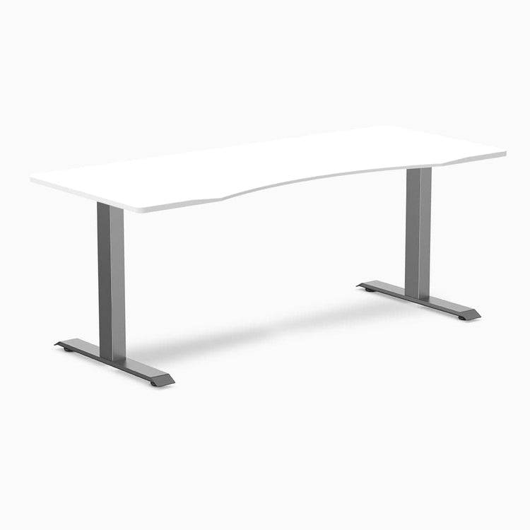 Desky ergo white melamine with space gray legs 1800mm