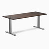 Desky 1800mm rubberwood dark walnut fixed desk in space grey