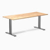Desky 1800mm rubberwood natural fixed desk in space grey
