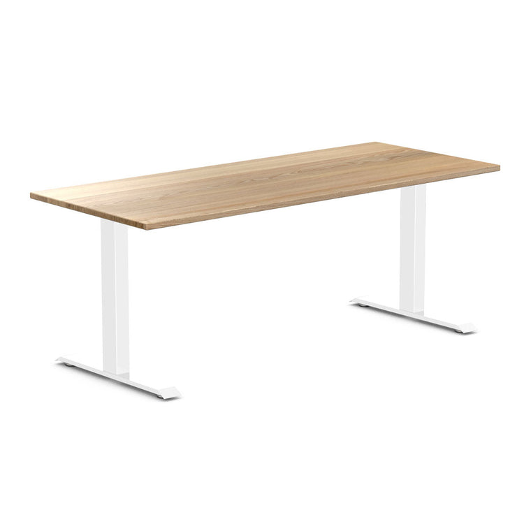 white ash fixed office desk