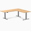 Desky L-shape standing desk select beech with space grey legs