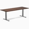 Desky 2000mm rubberwood red walnut fixed desk in space grey