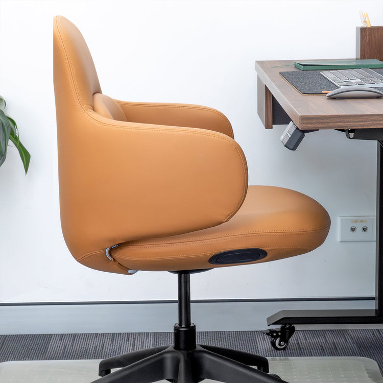 Desky Arco Office Chair-Chair-Desky-Tan Microfiber Leather-DeskyÌâå¨ Australia