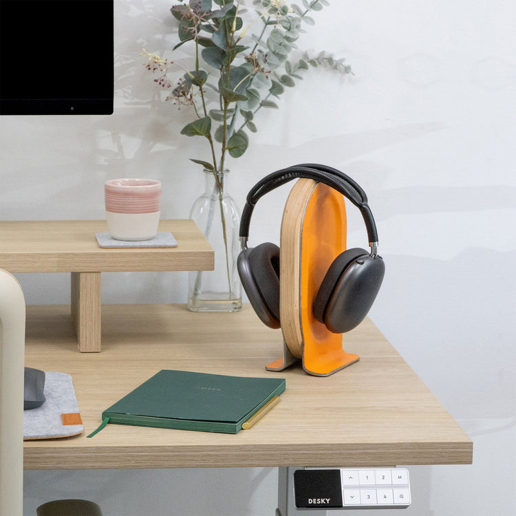 Desky Premium Wooden Headphone Stand-Laptop Stands-Desky-Walnut-DeskyÌâå¨ Australia
