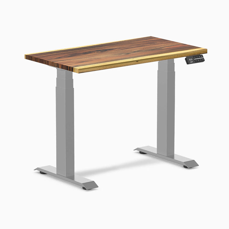 Desky Dual Mini Hardwood Sit Stand Desk-Dual Desks-Desky-Saman-900x500mm-Grey-DeskyÌâå¨ Australia
