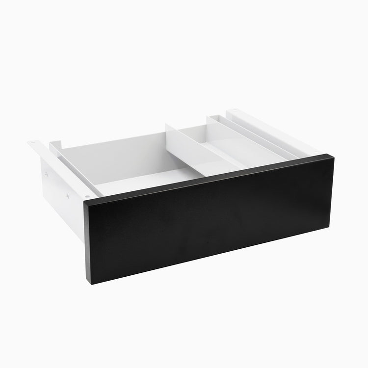 Desky Minimal Under Desk Drawer - Black Melamine White Frame