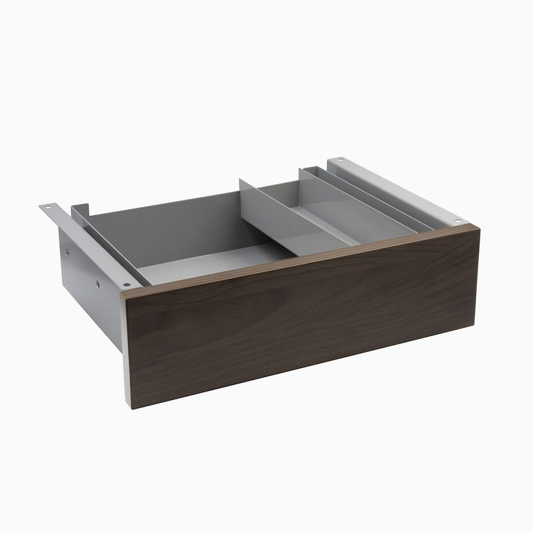 Desky Minimal Under Desk Drawer - Burnished Wood Melamine Grey Frame