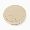Beige desk cable grommet hole