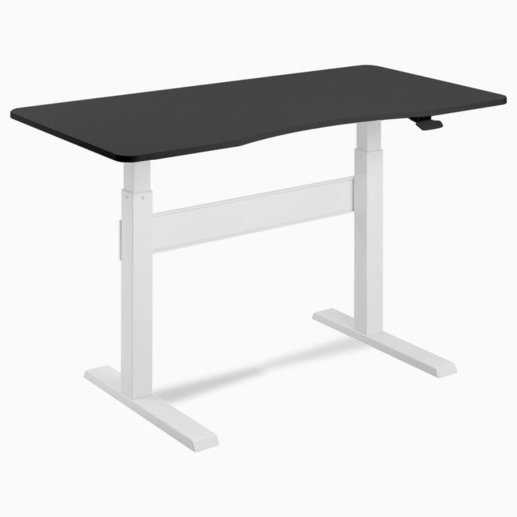 Desky Air Lift Zero Sit Stand Desk black top white legs -DeskyÌâå¨