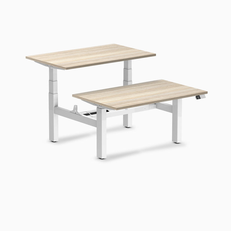 Desky Back to Back Melamine Sit Stand Workstation