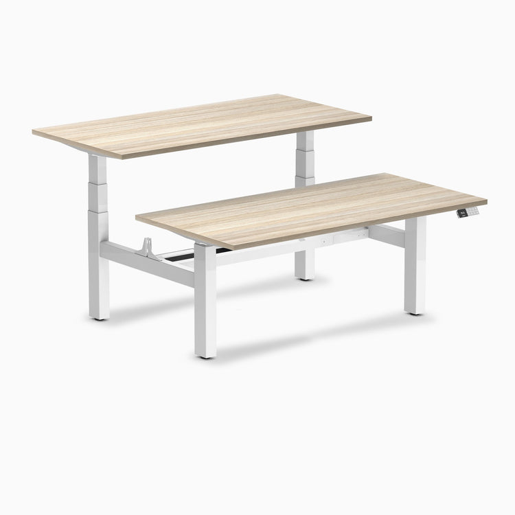 Desky Back to Back Melamine Sit Stand Workstation