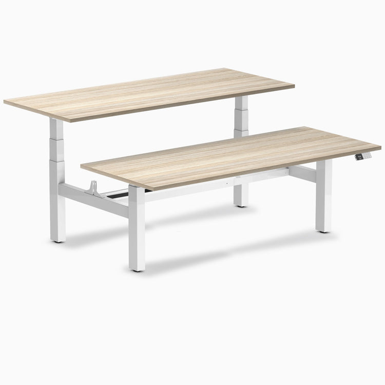 Desky Back to Back Melamine Sit Stand Workstation