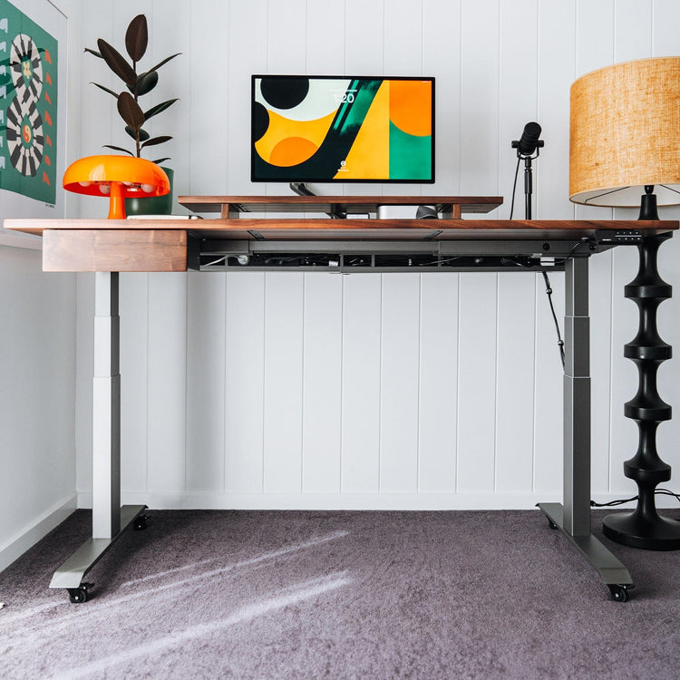 Desky cable management channel standing desk 