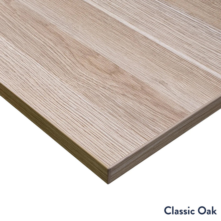 Desky scalloped melamine in classic oak desktop