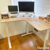 Melamine standing desk l-shape in classic oak from Desky