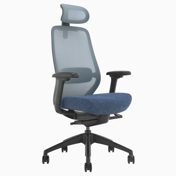 Desky coilflfex chair in blue with headrest