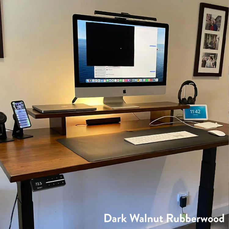 Desky Dual Rubberwood Sit Stand Desk