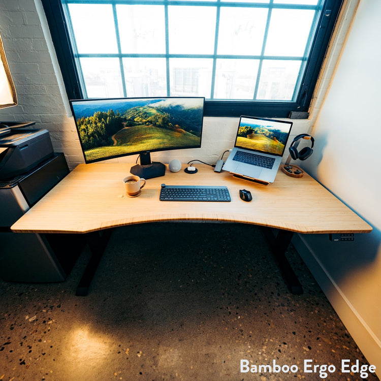 Desky Dual Ergo Edge Sit Stand Desk-Dual Desks-Desky-White-1200x750mm-Matte Black-DeskyÌâå¨ Australia