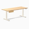 Desky Dual Bamboo Standing Desk With Drawer, Bamboo desktop, Wheat frame