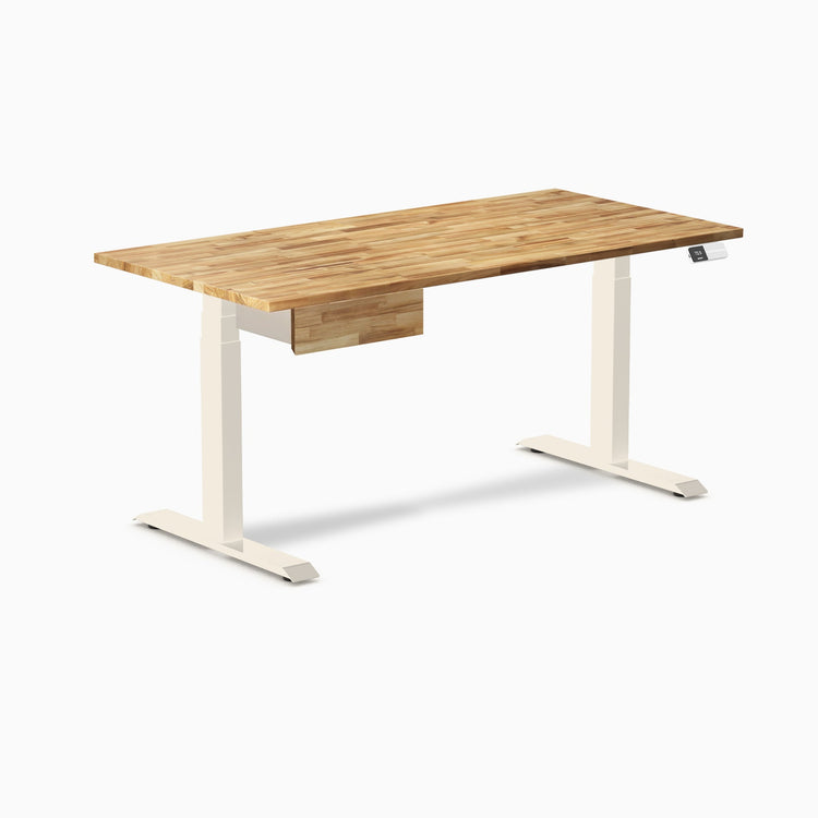 Desky Dual Hardwood Standing Desk With Drawer