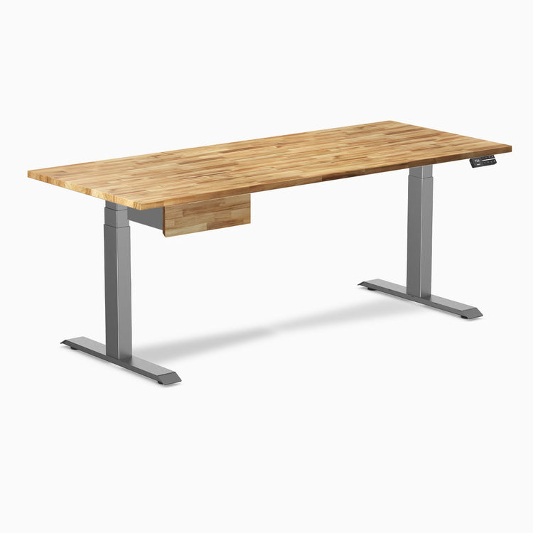 Desky Dual Hardwood Standing Desk With Drawer