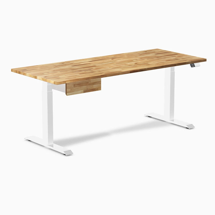 Desky Dual Hardwood Standing Desk With Drawer