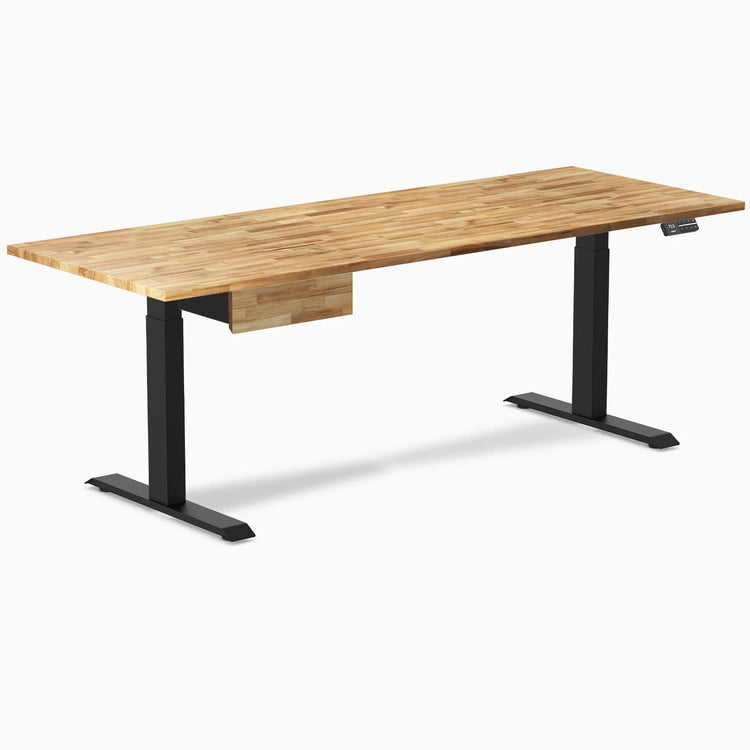 Desky Dual Hardwood Standing Desk With Drawer