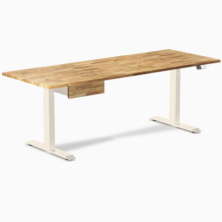 Desky Dual Hardwood Standing Desk With Drawer