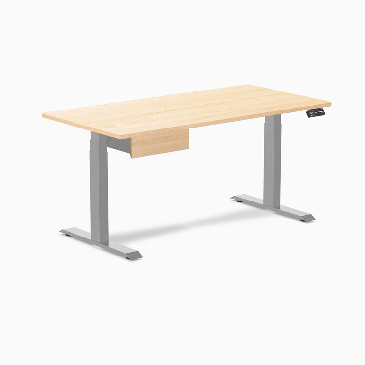 Desky Dual Hardwood Standing Desk With Drawer