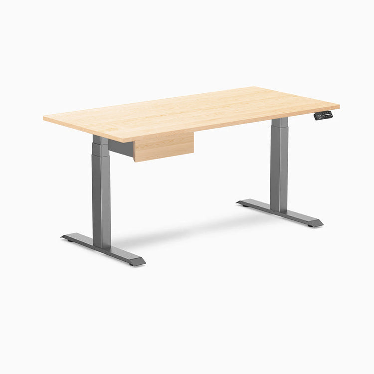 Desky Dual Hardwood Standing Desk With Drawer