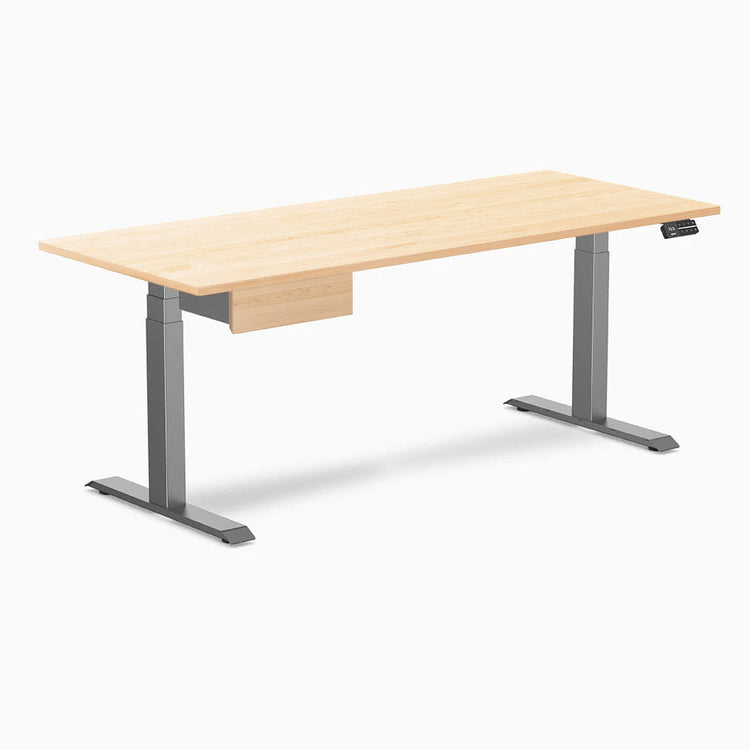 Desky Dual Hardwood Standing Desk With Drawer