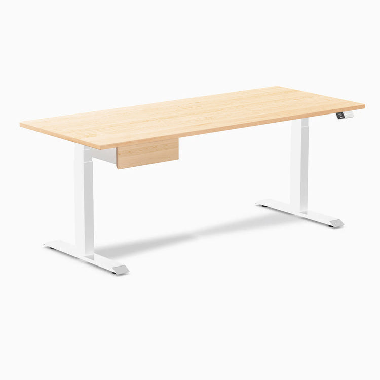 Desky Dual Hardwood Standing Desk With Drawer