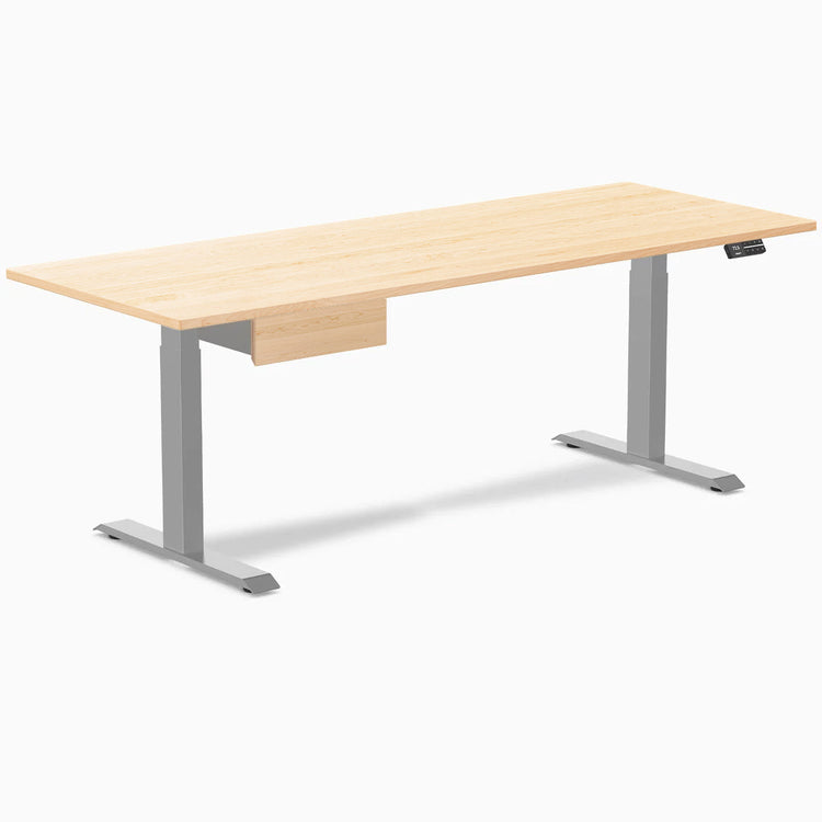 Desky Dual Hardwood Standing Desk With Drawer