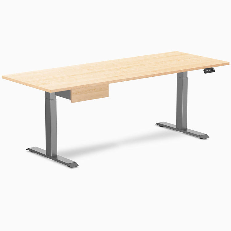 Desky Dual Hardwood Standing Desk With Drawer